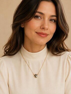 Clover Necklace with Clear Stone Pendant
